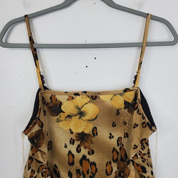 Cocomo Tank Tie Waist Leopard Floral Jewels Y2K Babydoll Empire Waist WOmens XL - Picture 5 of 10